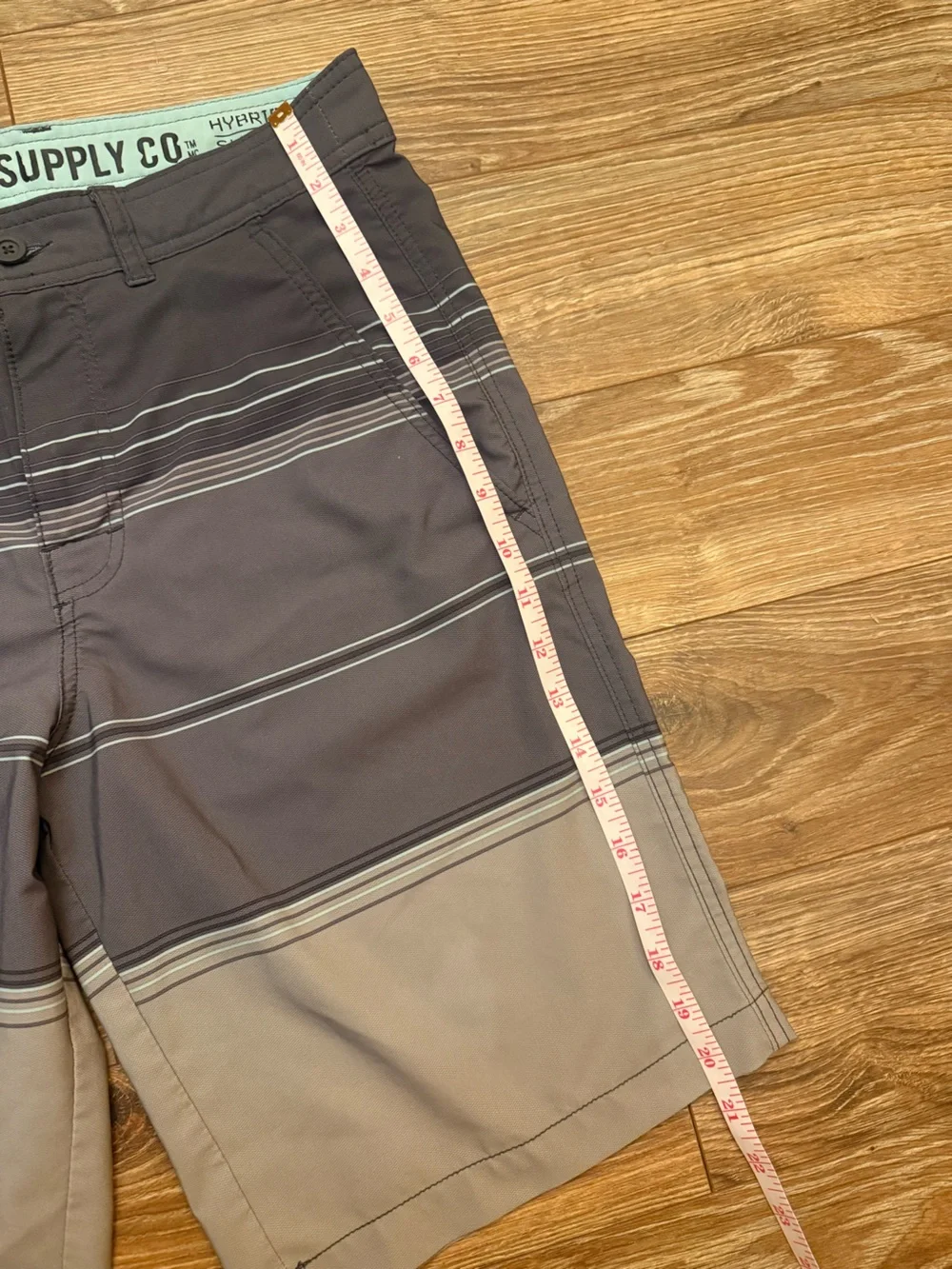 Mossimo Supply Co. Men's Two-Tone Gray Striped Hybrid Swim Shorts